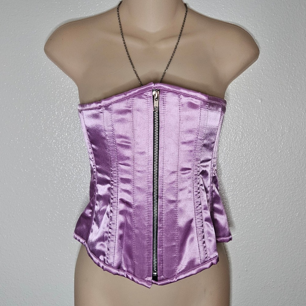 Top Drawer by Daisy‎ Corsets Lavender Purple Lace Up Back Zipper Corset